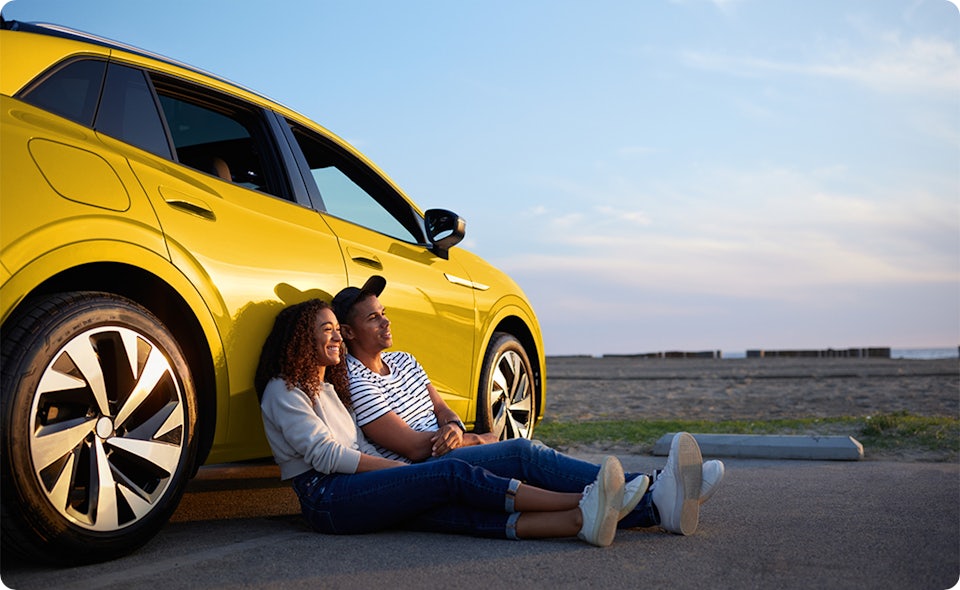 Couple yellow car