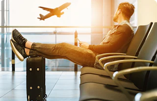Man waiting in the airport