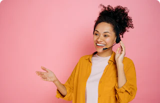 Woman in phone call